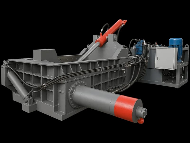 Scrap Metal Baler compressing mixed scrap