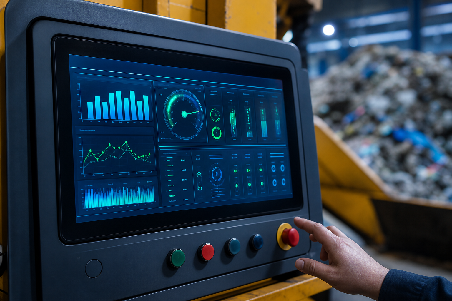 Modern HMI control panel on ARZIR machine