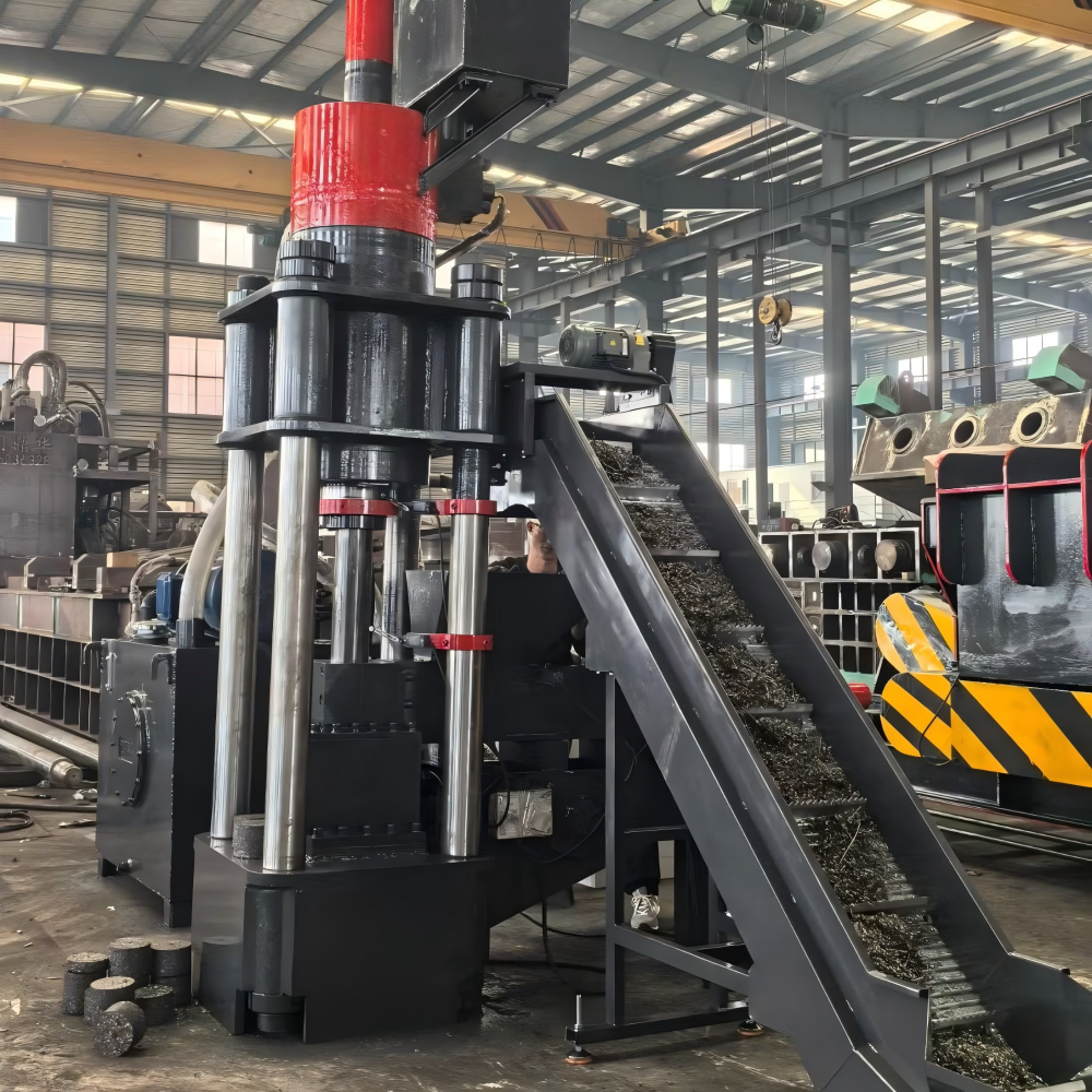 HARSLE Hydraulic Briquetting Machine in Operation
