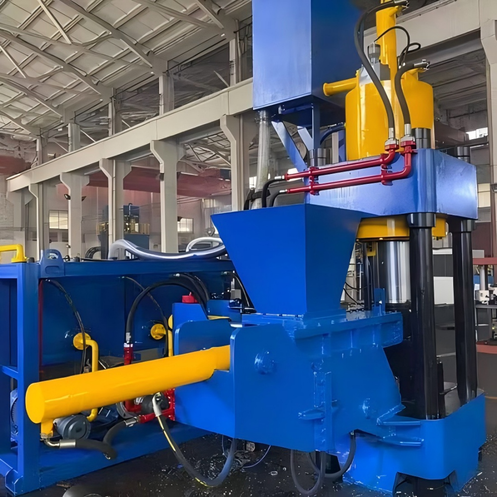 Technical components of a HARSLE hydraulic briquetting machine for metal waste