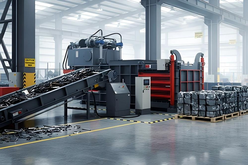 Scrap Metal Baler in Steel Mill Application
