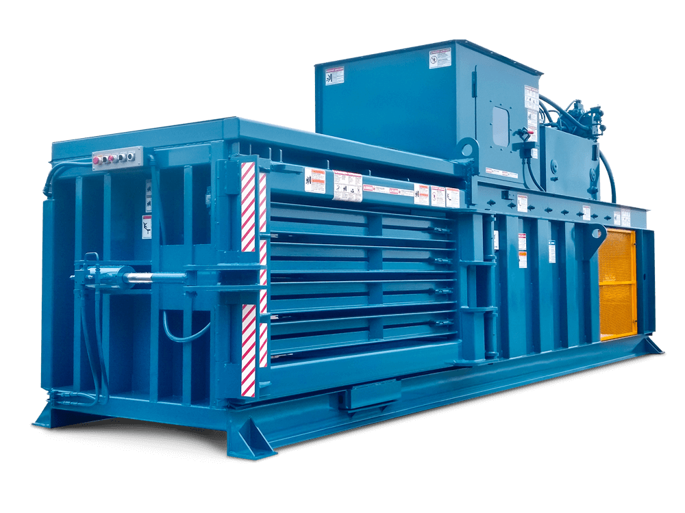 Industrial Horizontal Baler in a recycling facility