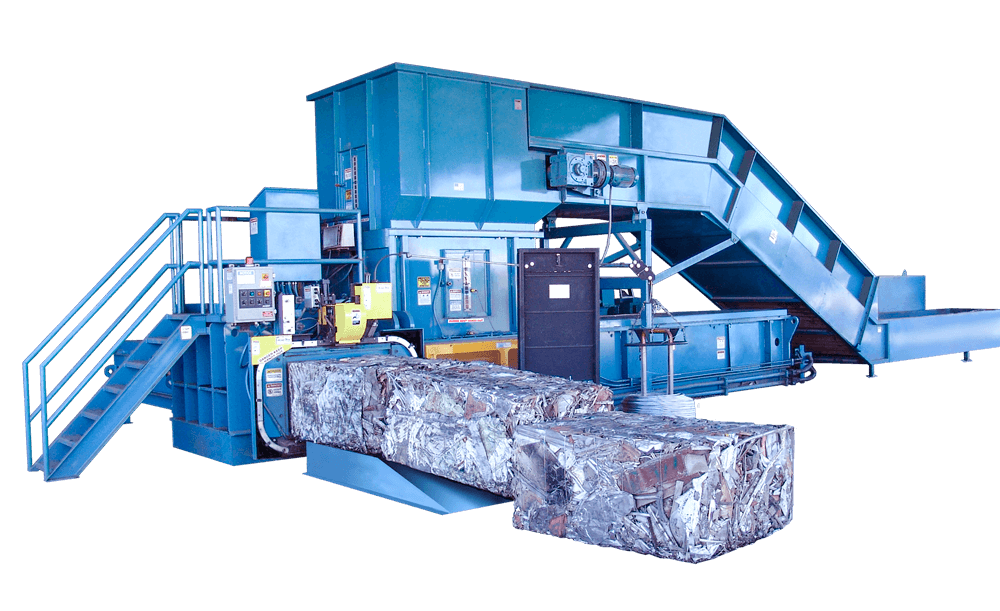Two-Ram Scrap Metal Baler for High Density Baling