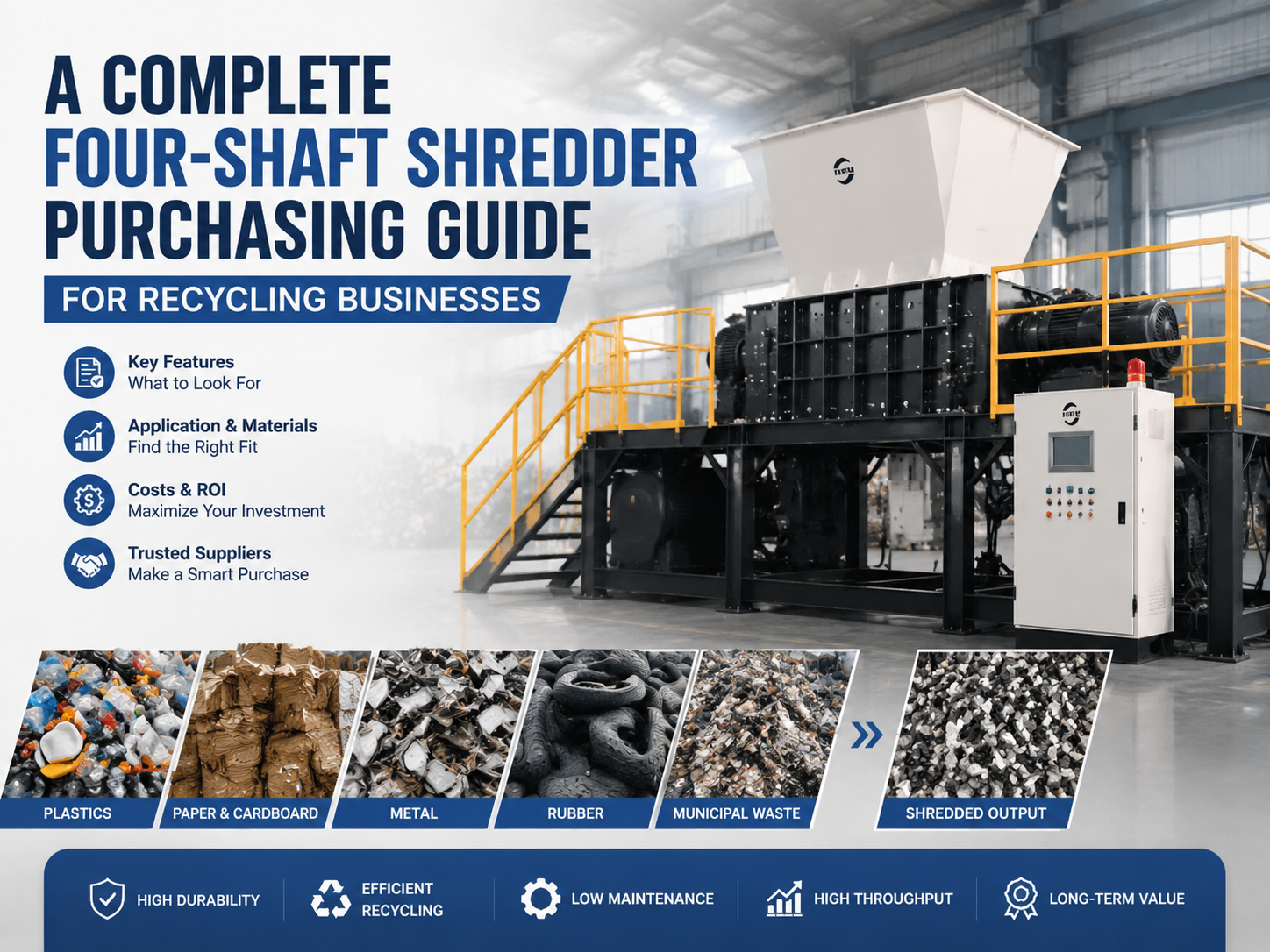 a complete four shaft shredder purchasing guide for recycling businesses