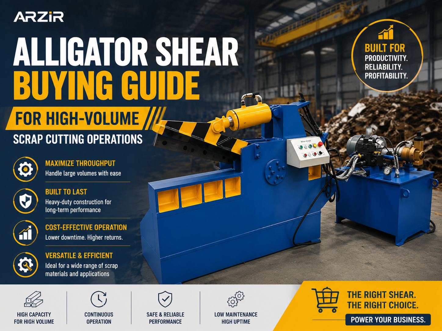 alligator shear buying guide for high volume scrap cutting operations