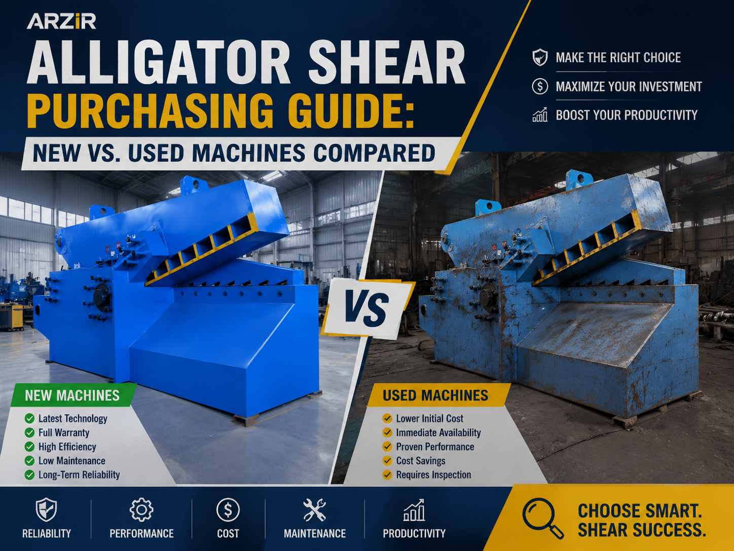 alligator shear purchasing guide new vs used machines compared