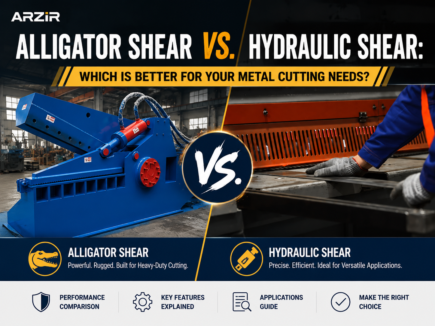 alligator shear vs hydraulic shear which is better metal cutting needs