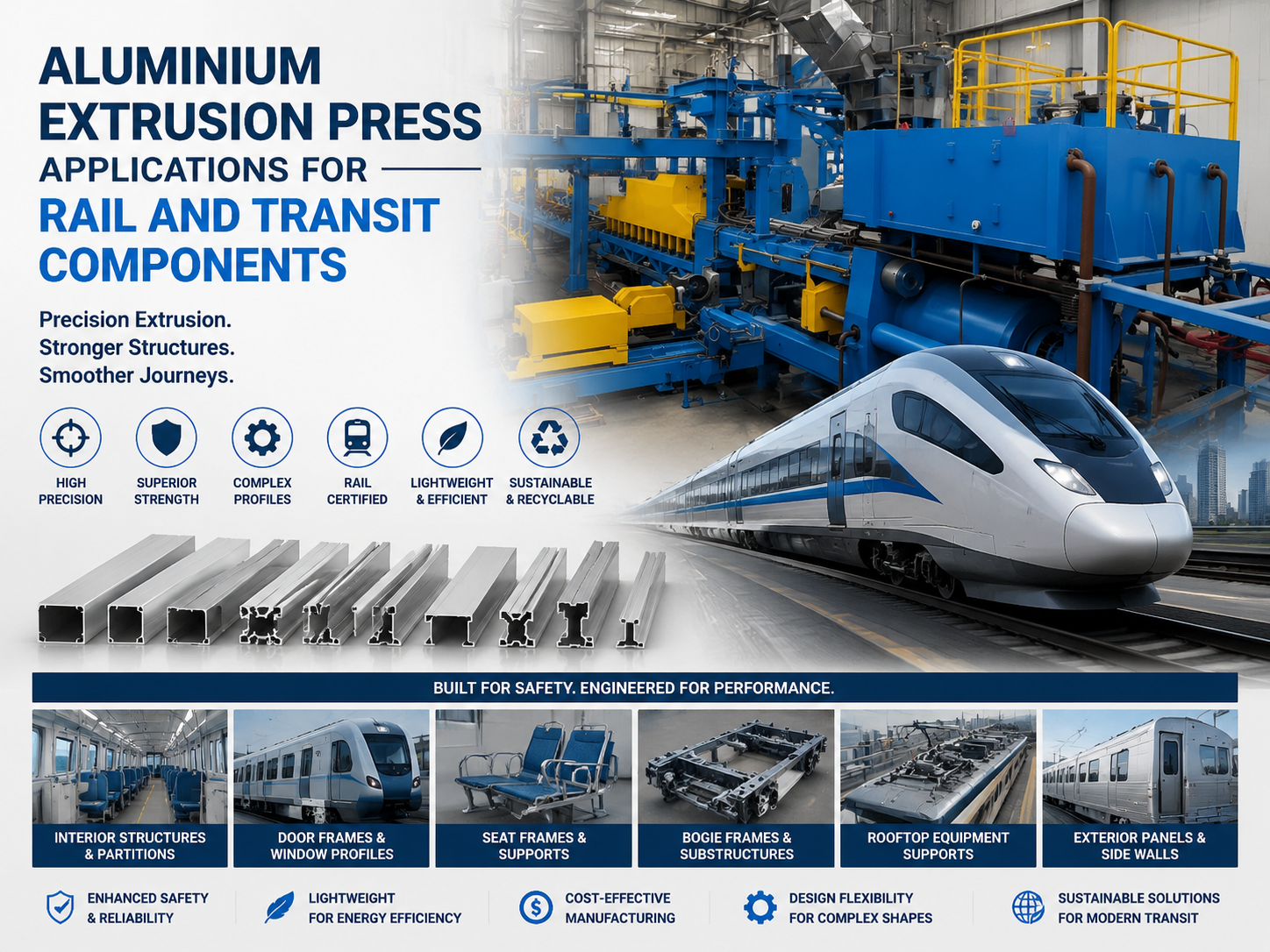 aluminium extrusion press applications for rail and transit components 1