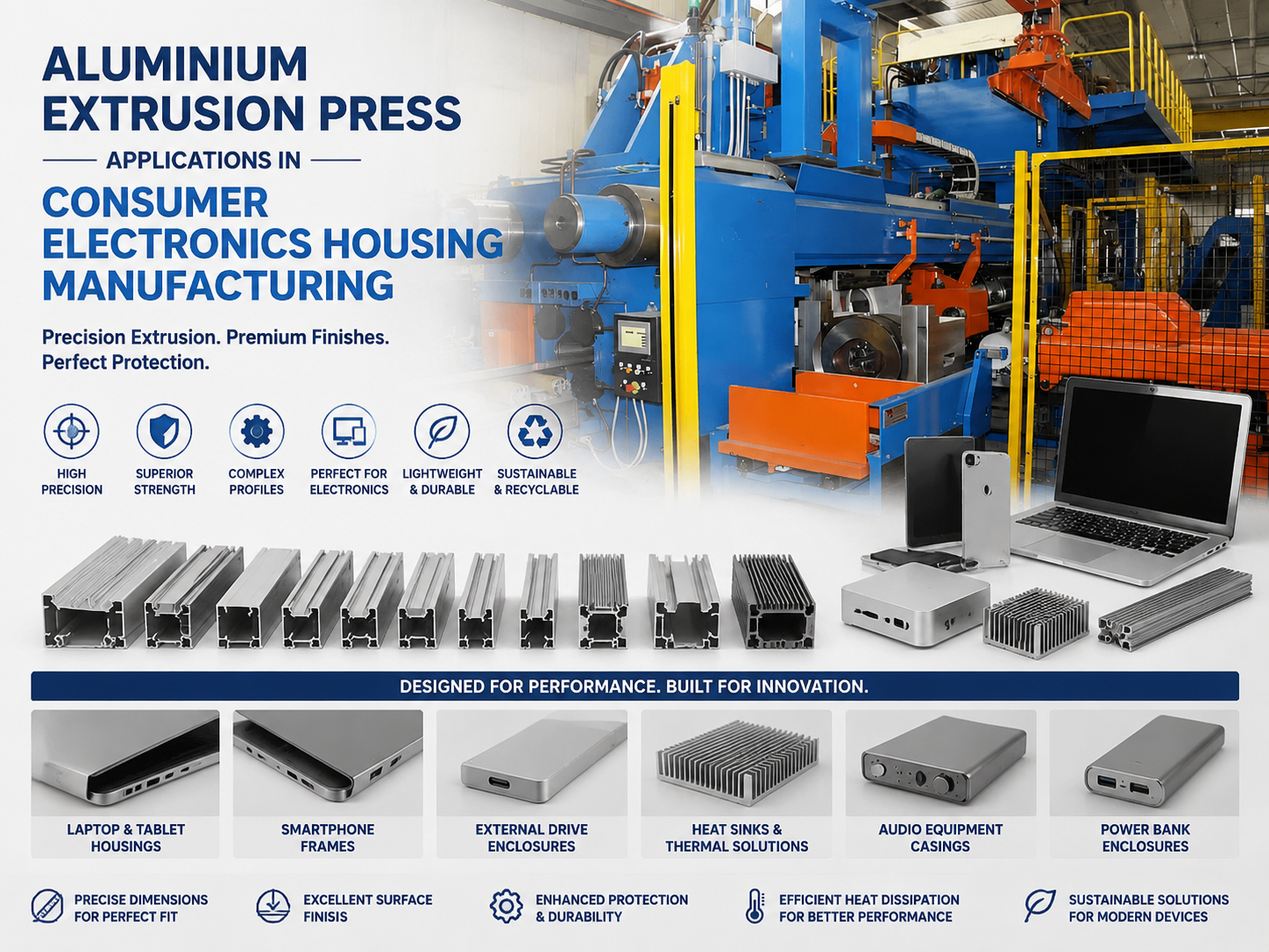 aluminium extrusion press applications in consumer electronics housing manufacturing a com