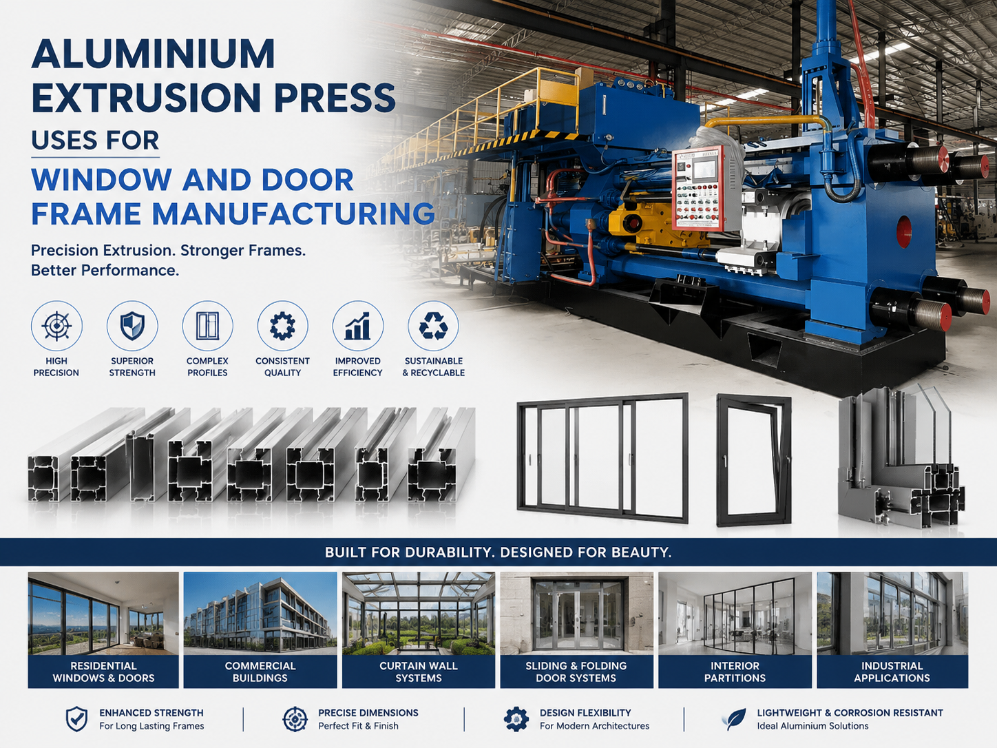 aluminium extrusion press uses for window and door frame manufacturing a comprehensive gui