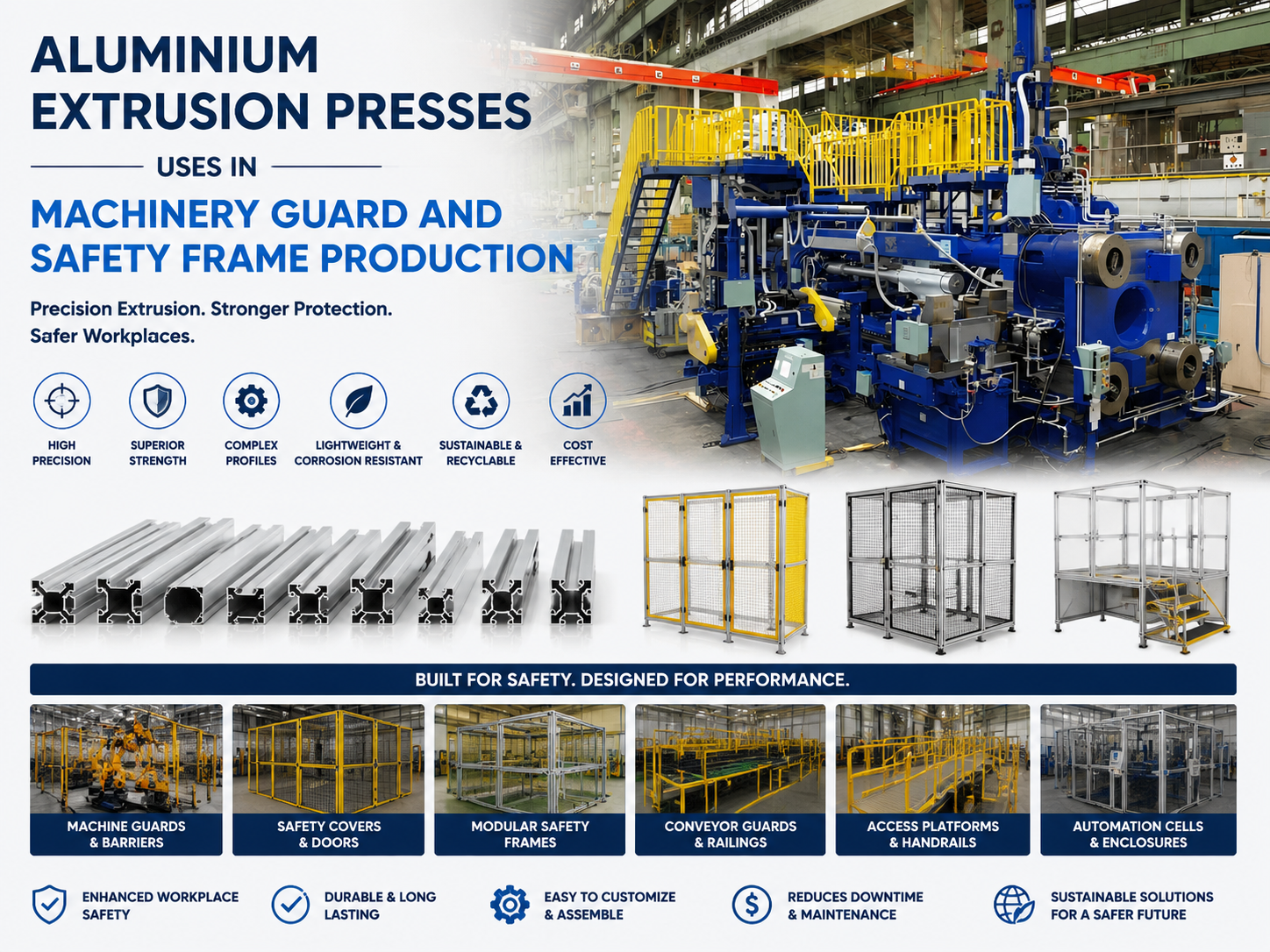 aluminium extrusion press uses in machinery guard and safety frame production a comprehens