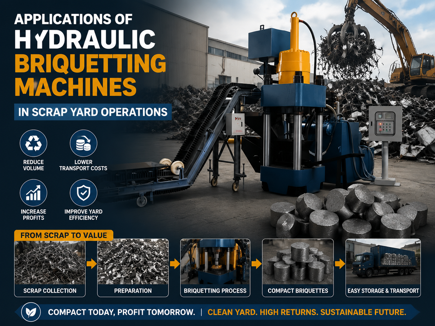 applications of hydraulic briquetting machines in scrap yard operations a comprehensive gu