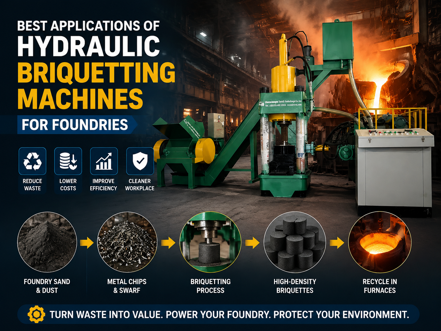 best applications of hydraulic briquetting machines for foundries a comprehensive guide