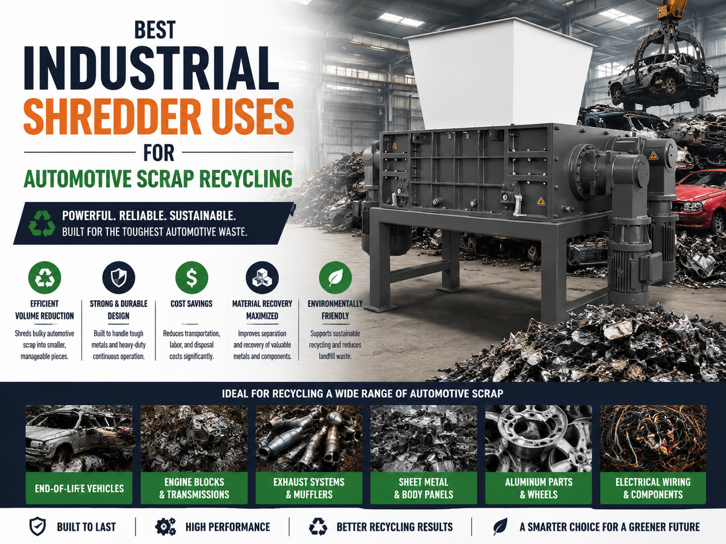 best industrial shredder uses for automotive scrap recycling a comprehensive guide