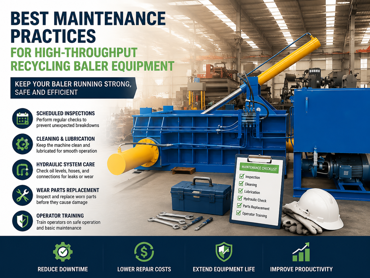 best maintenance practices for high throughput recycling baler equipment 1