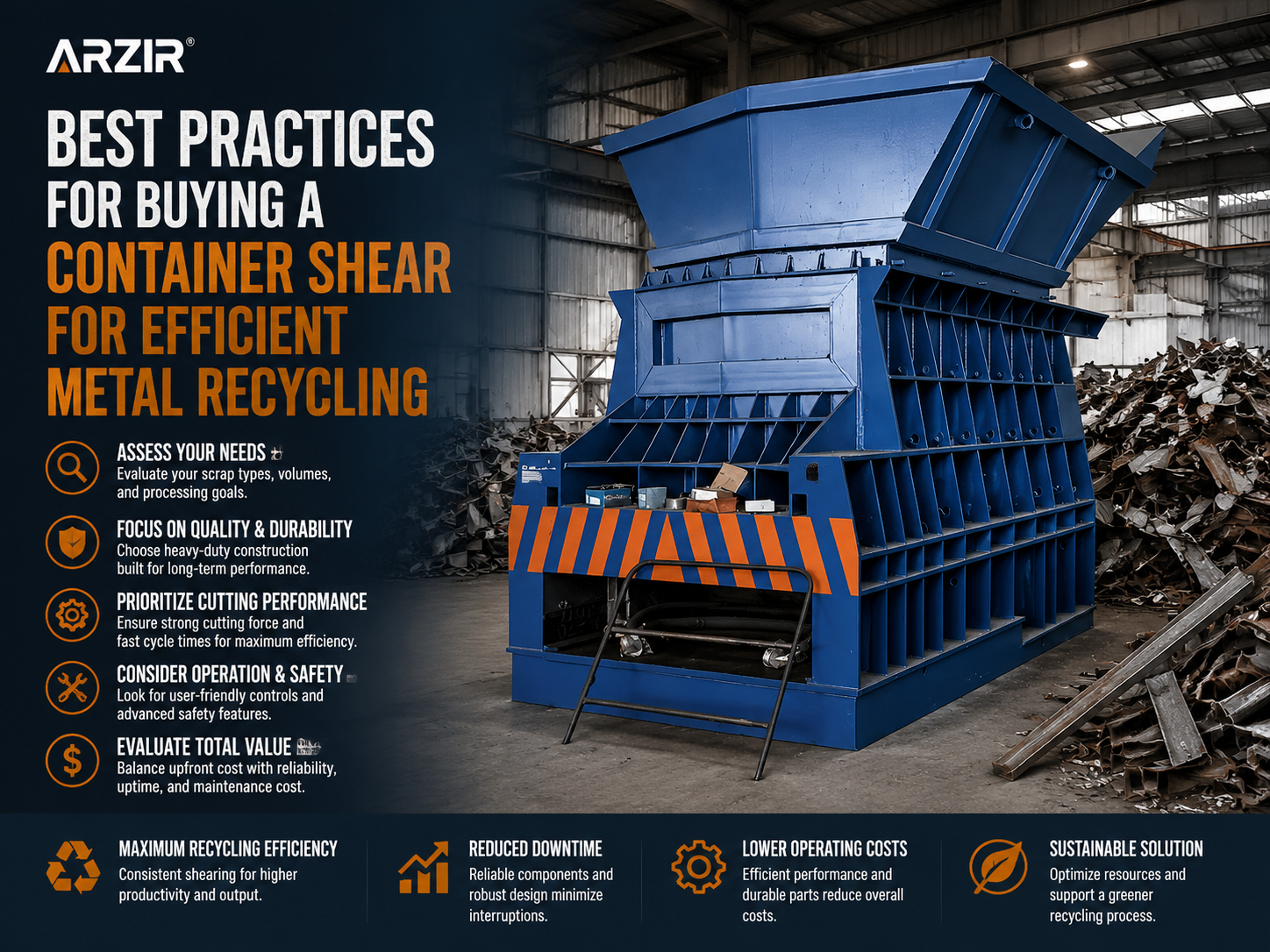 best practices for buying a container shear for efficient metal recycling