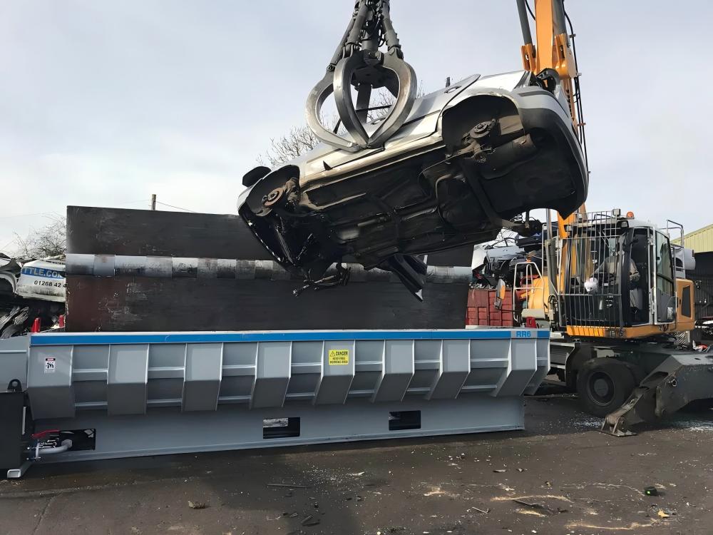 End-of-life vehicle ready for baling