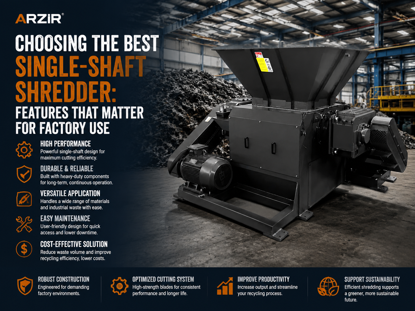 choosing the best single shaft shredder features that matter for factory use