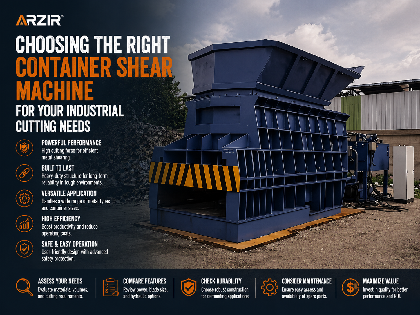 choosing the right container shear machine for your industrial cutting needs
