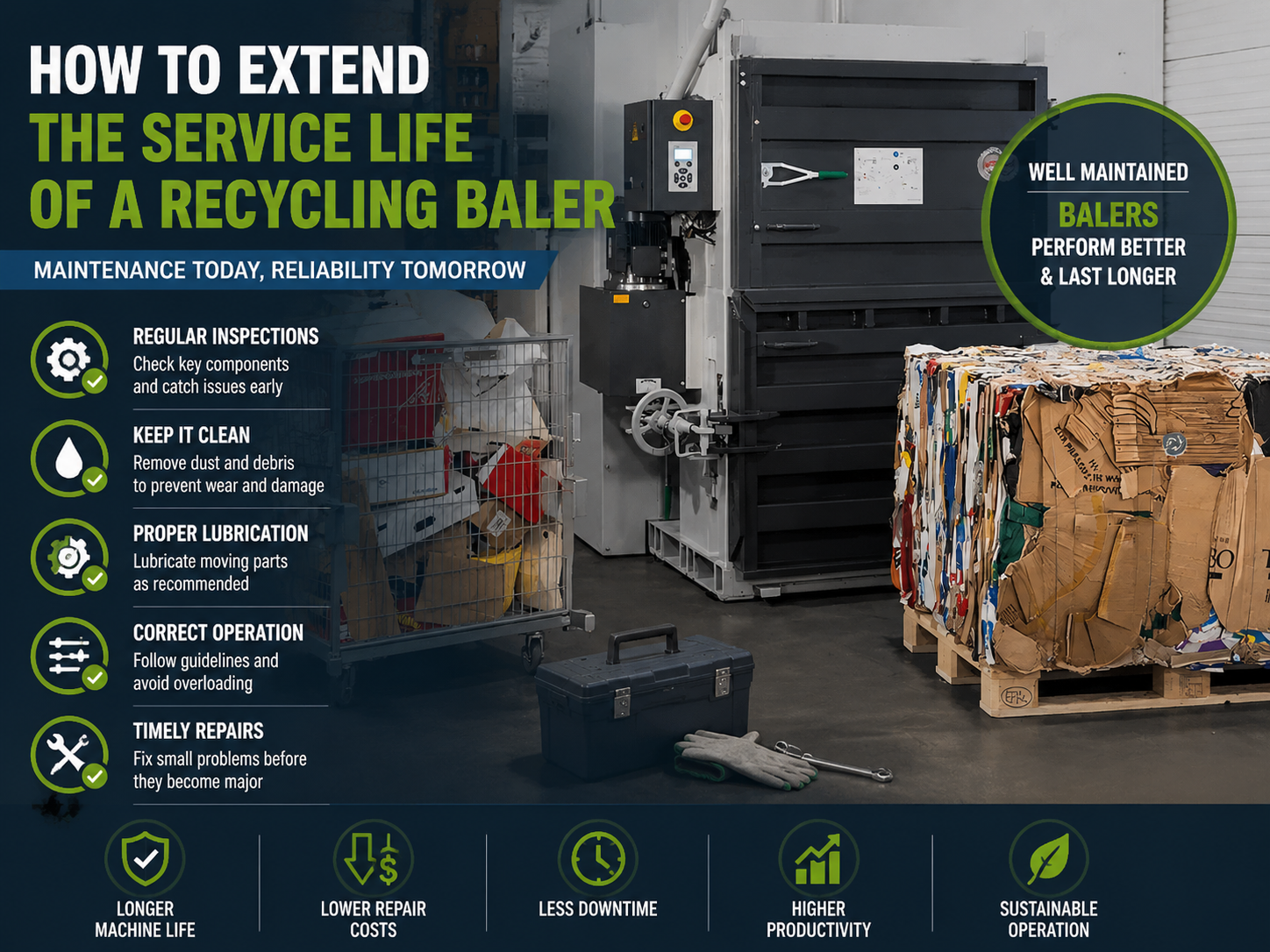 comprehensive guide how to extend the service life of a recycling baler