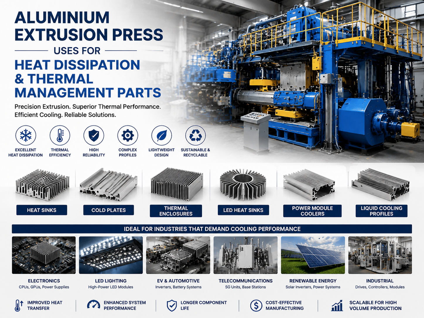 comprehensive guide to aluminium extrusion press uses for heat dissipation and thermal man