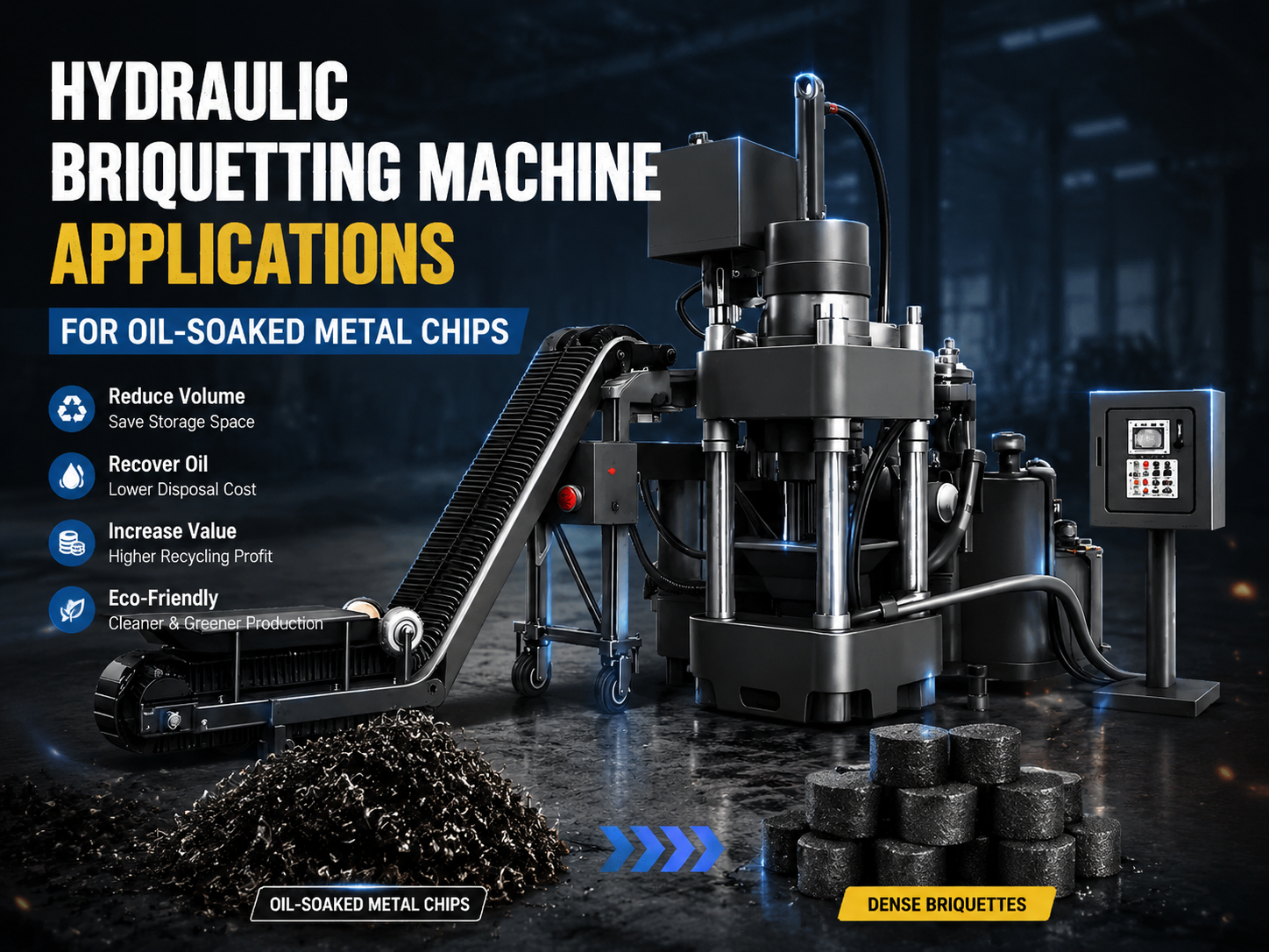 comprehensive guide to hydraulic briquetting machine applications for oil soaked metal chi