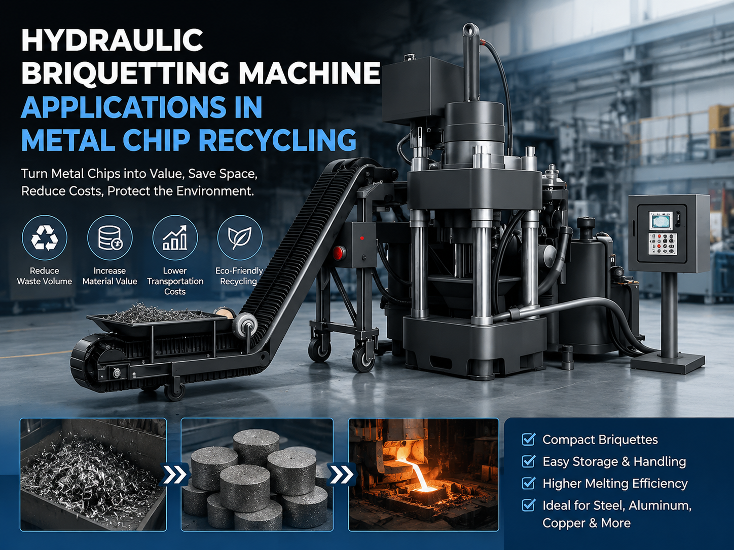 comprehensive guide to hydraulic briquetting machine applications in metal chip recycling