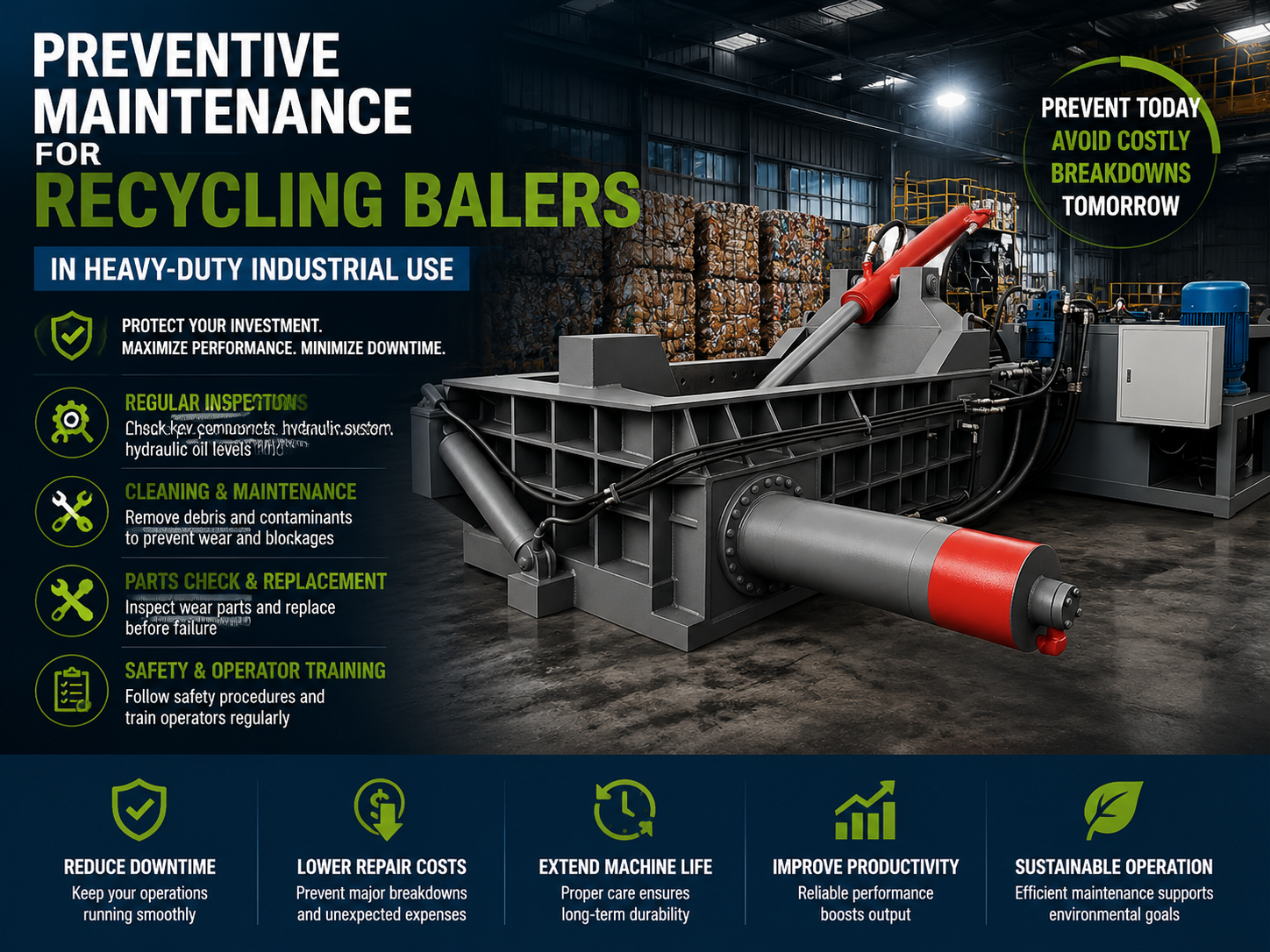 comprehensive guide to preventive maintenance recycling balers in heavy duty industrial us