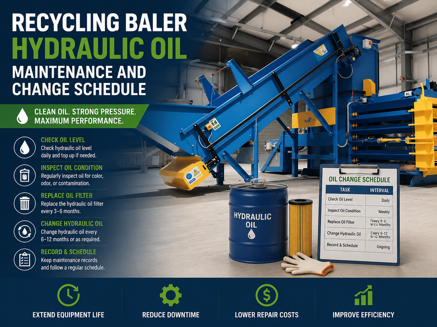 comprehensive guide to recycling baler hydraulic oil maintenance and change schedule