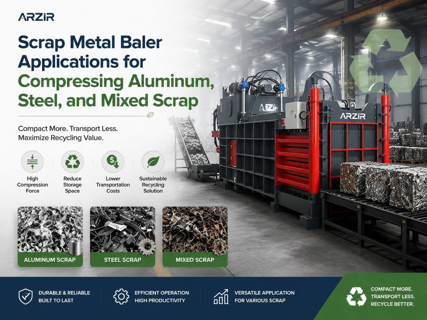 comprehensive guide to scrap metal baler applications compressing aluminum steel and