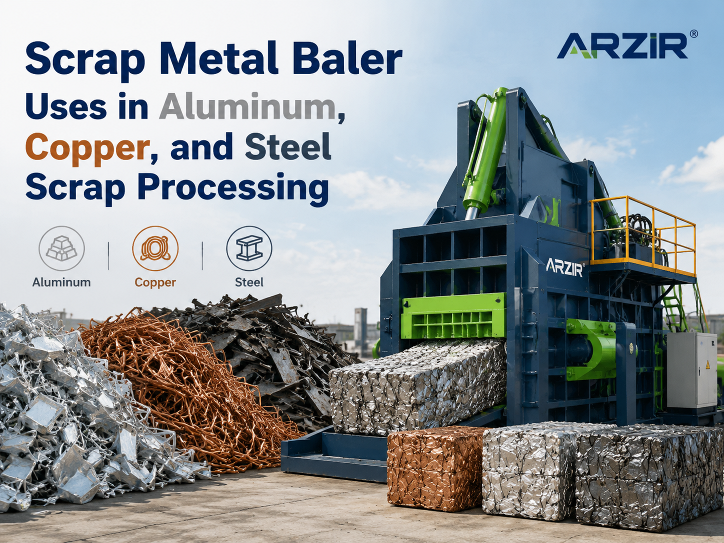 comprehensive guide to scrap metal baler uses in aluminum copper and steel scrap processin