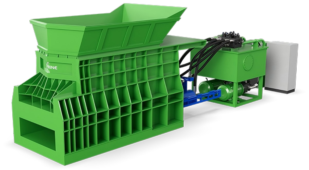 Container Shear with Integrated Baler Features