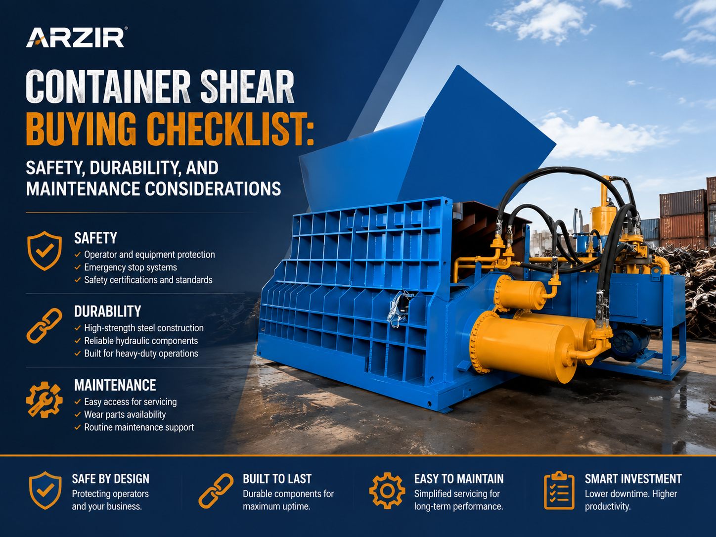 container shear buying checklist safety durability and maintenance considerations