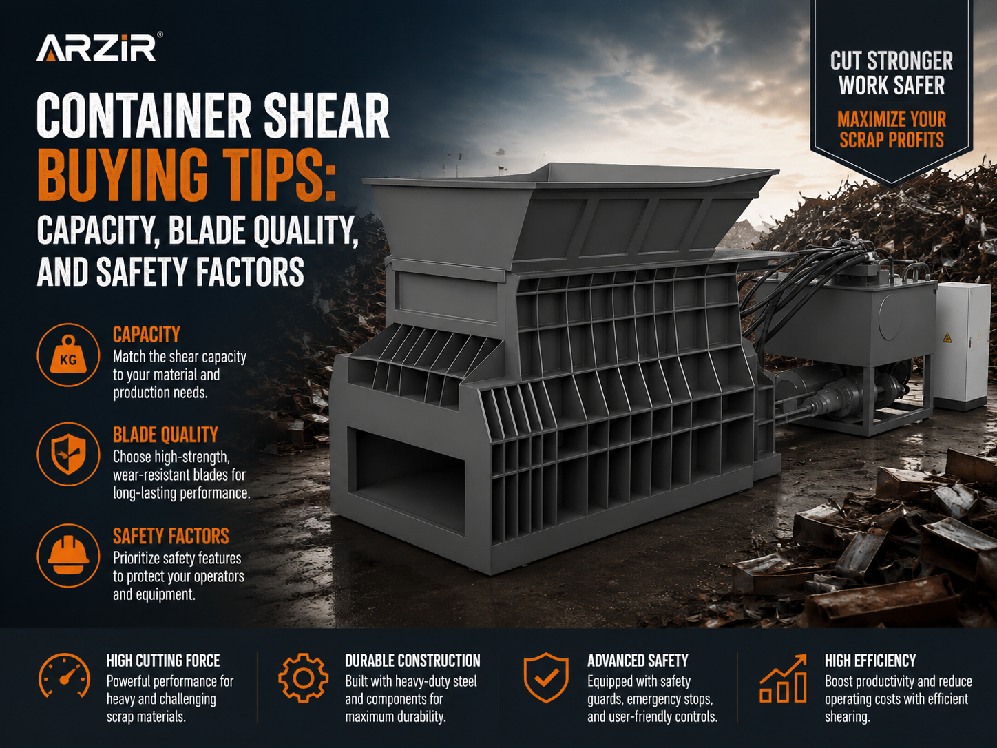 container shear buying tips capacity blade quality and safety factors