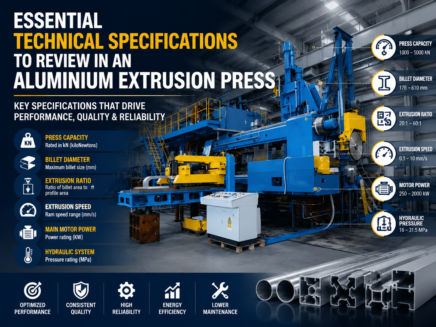 essential technical specifications review in an aluminium extrusion press a comprehensive