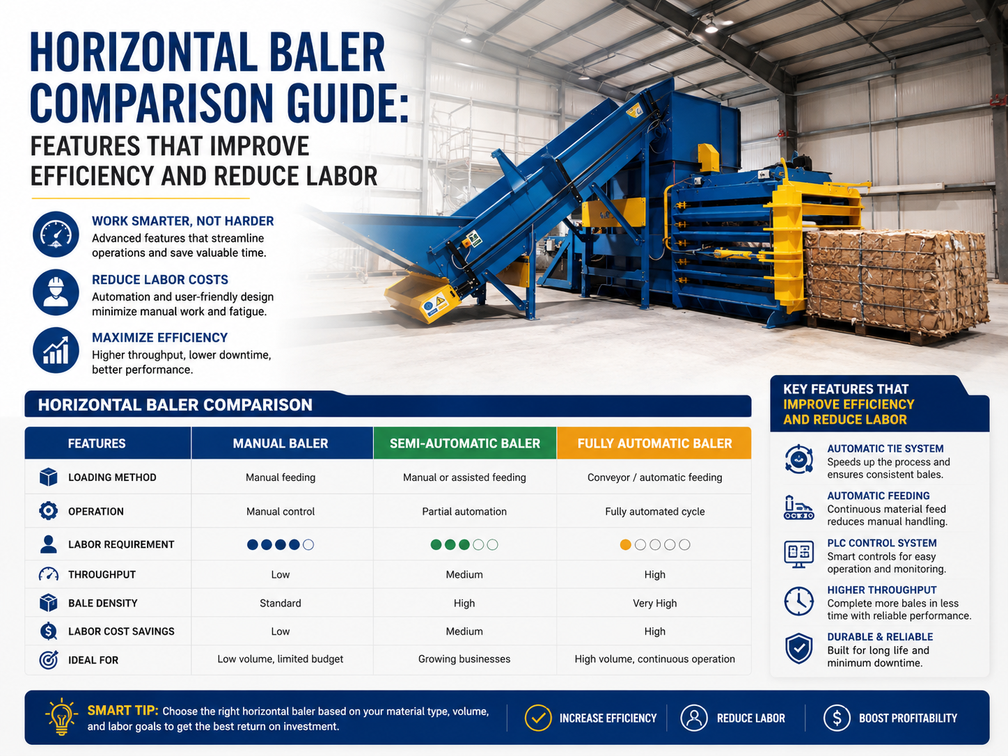 horizontal baler comparison guide features that improve efficiency and reduce labor