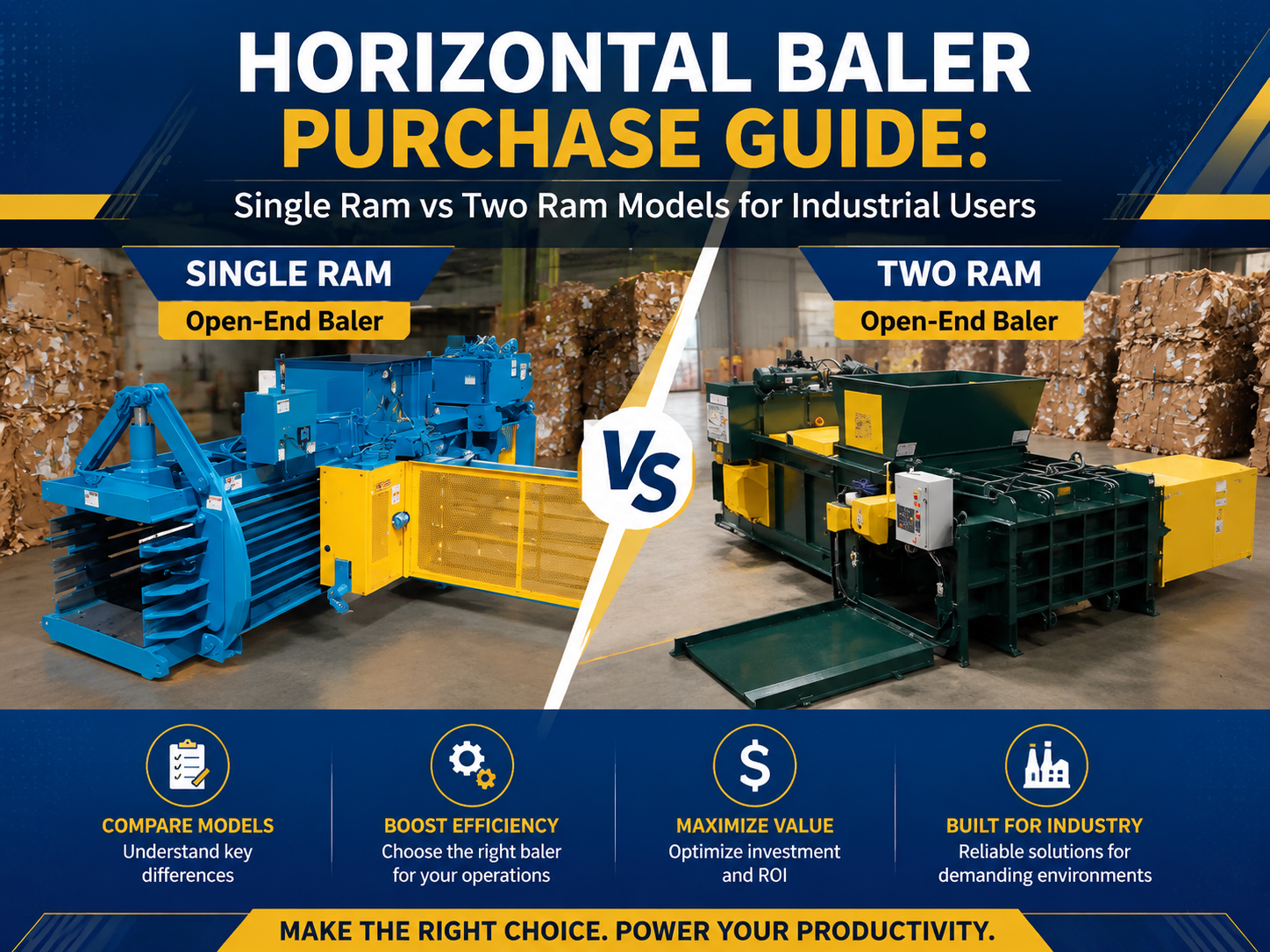 horizontal baler purchase guide single ram vs two ram models for industrial users