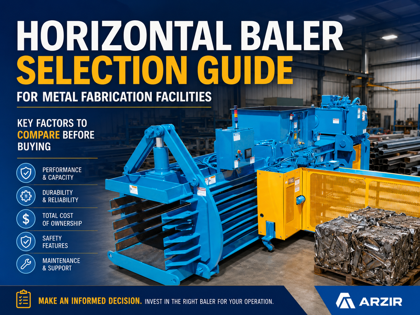 horizontal baler selection guide for metal fabrication facilities key factors to compare b
