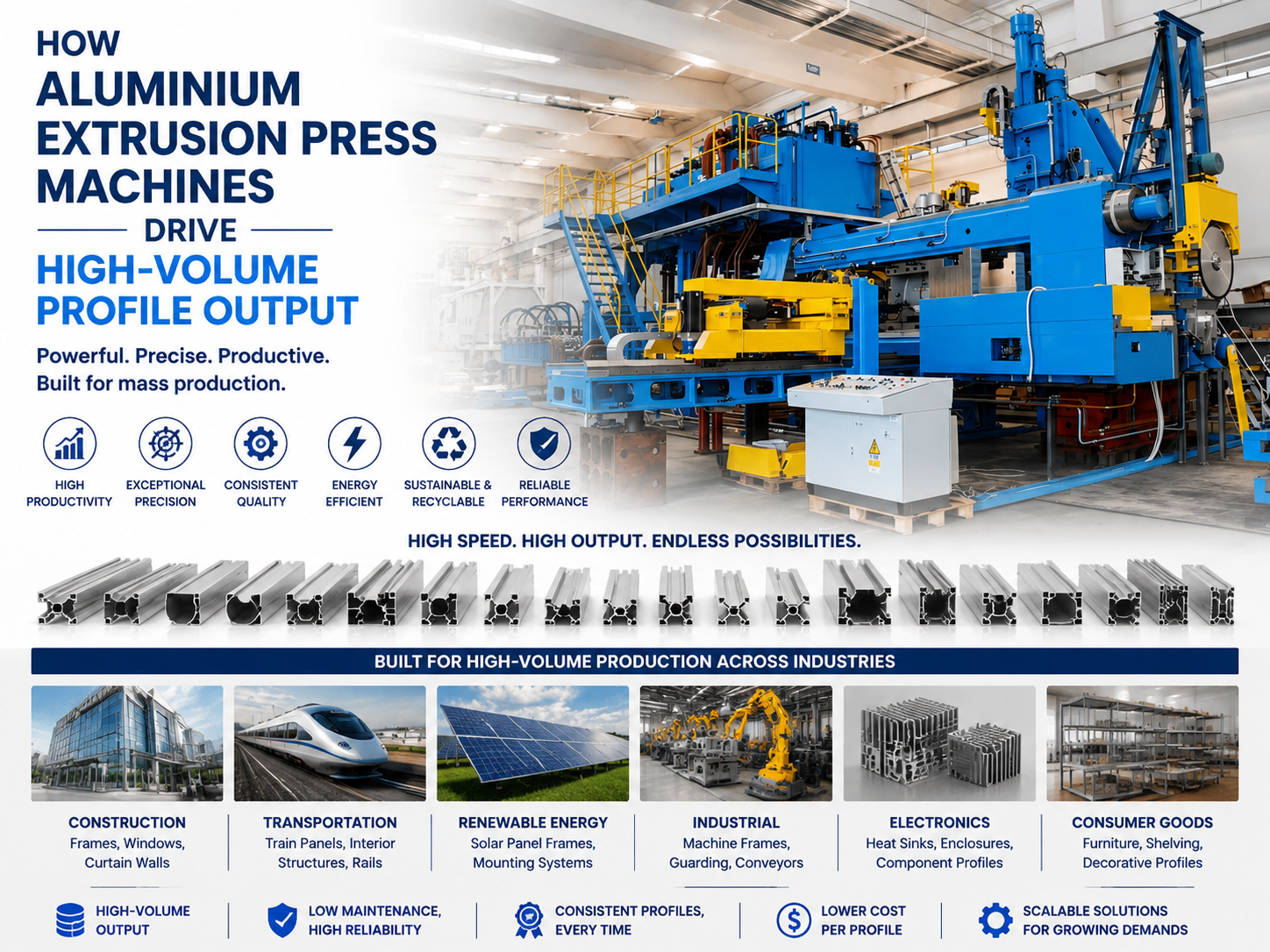 how aluminium extrusion press machines drive high volume profile output 1