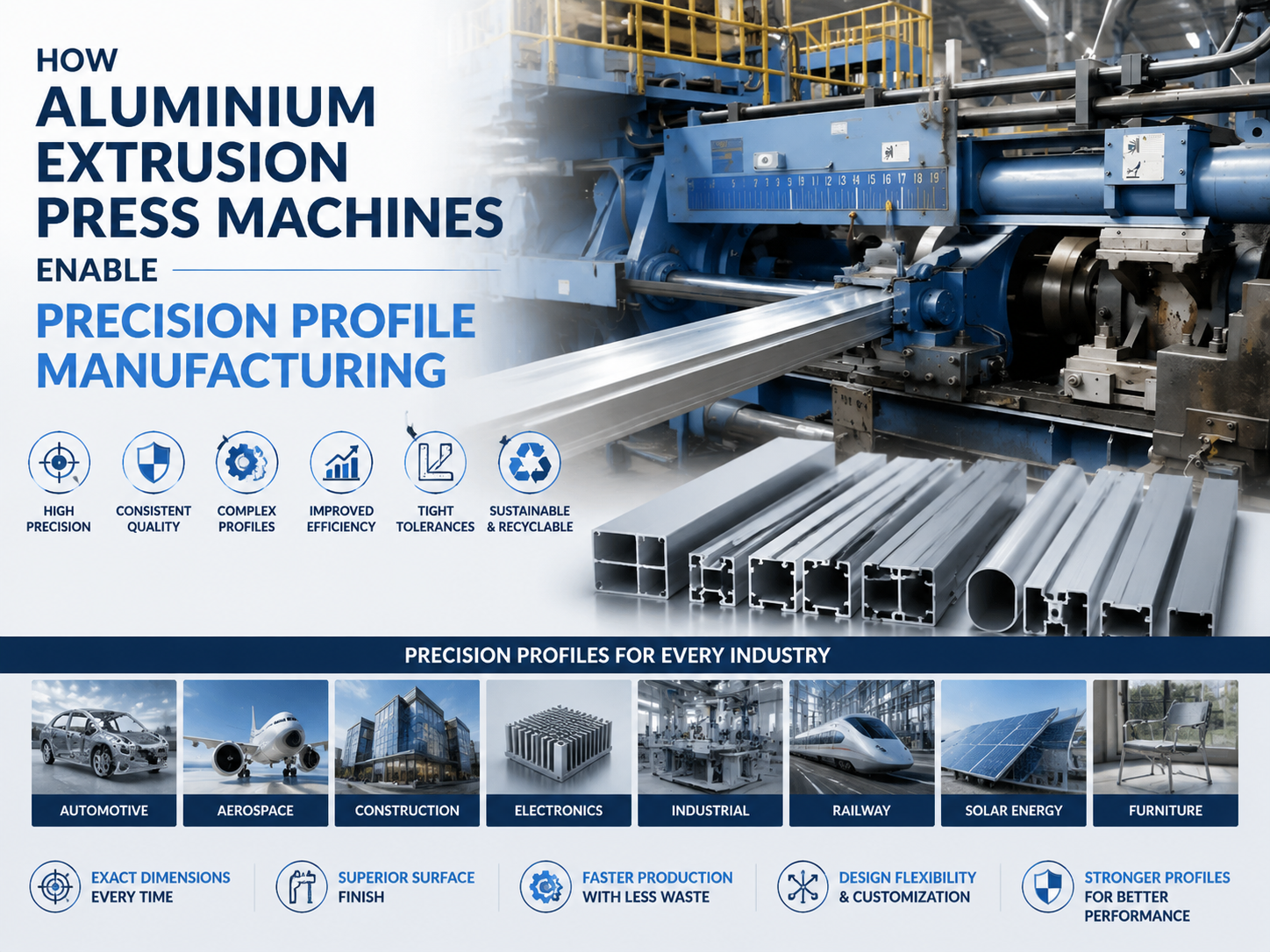 how aluminium extrusion press machines enable precision profile manufacturing 1