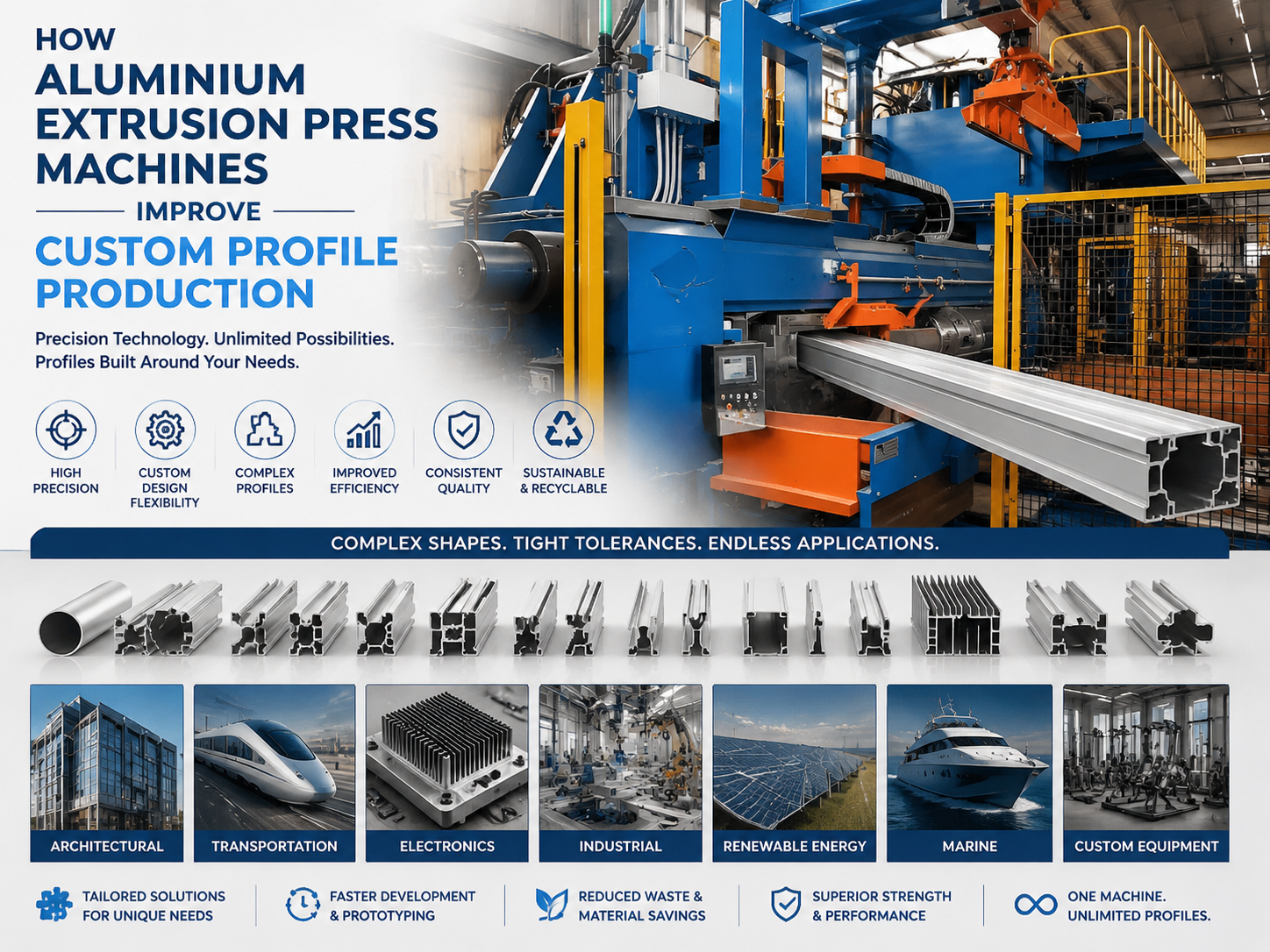 how aluminium extrusion press machines improve custom profile production 1