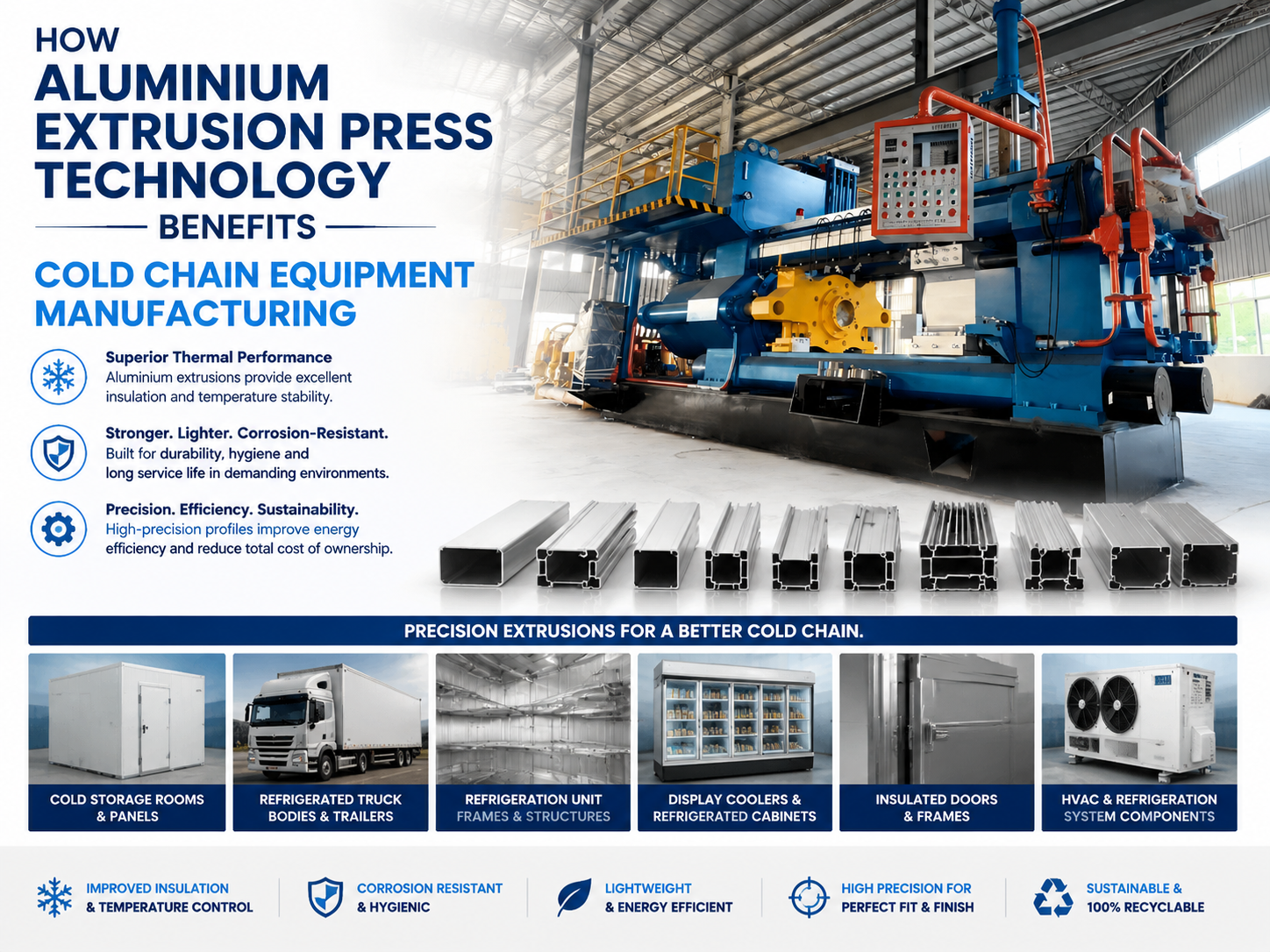 how aluminium extrusion press technology benefits cold chain equipment manufacturing 1