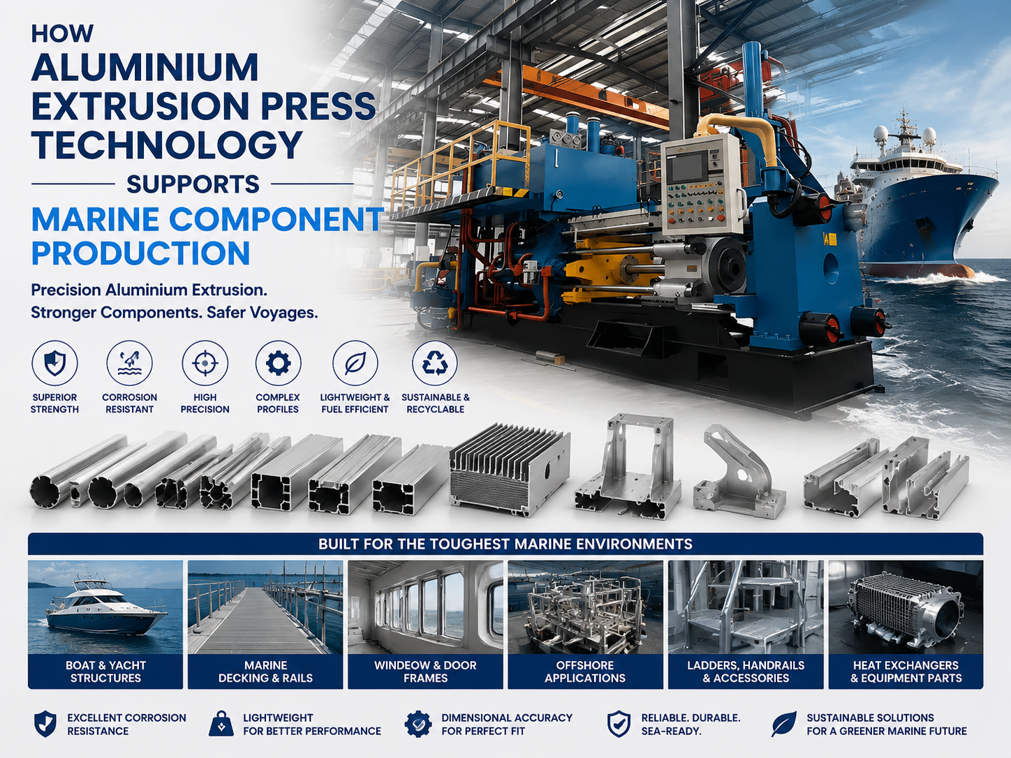 how aluminium extrusion press technology supports marine component production 1