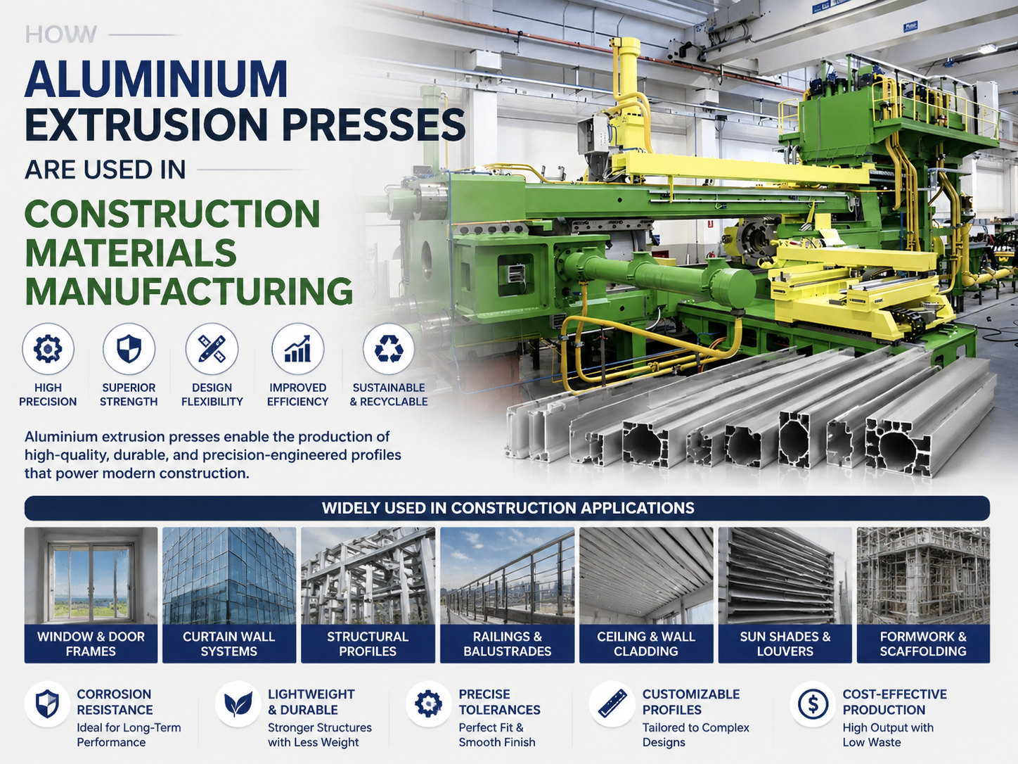 how aluminium extrusion presses are used in construction materials manufacturing a compreh