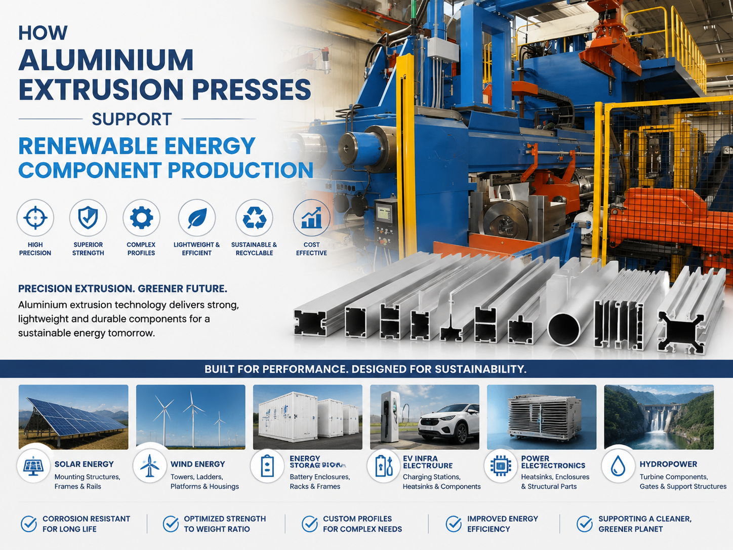 how aluminium extrusion presses support renewable energy component production 1