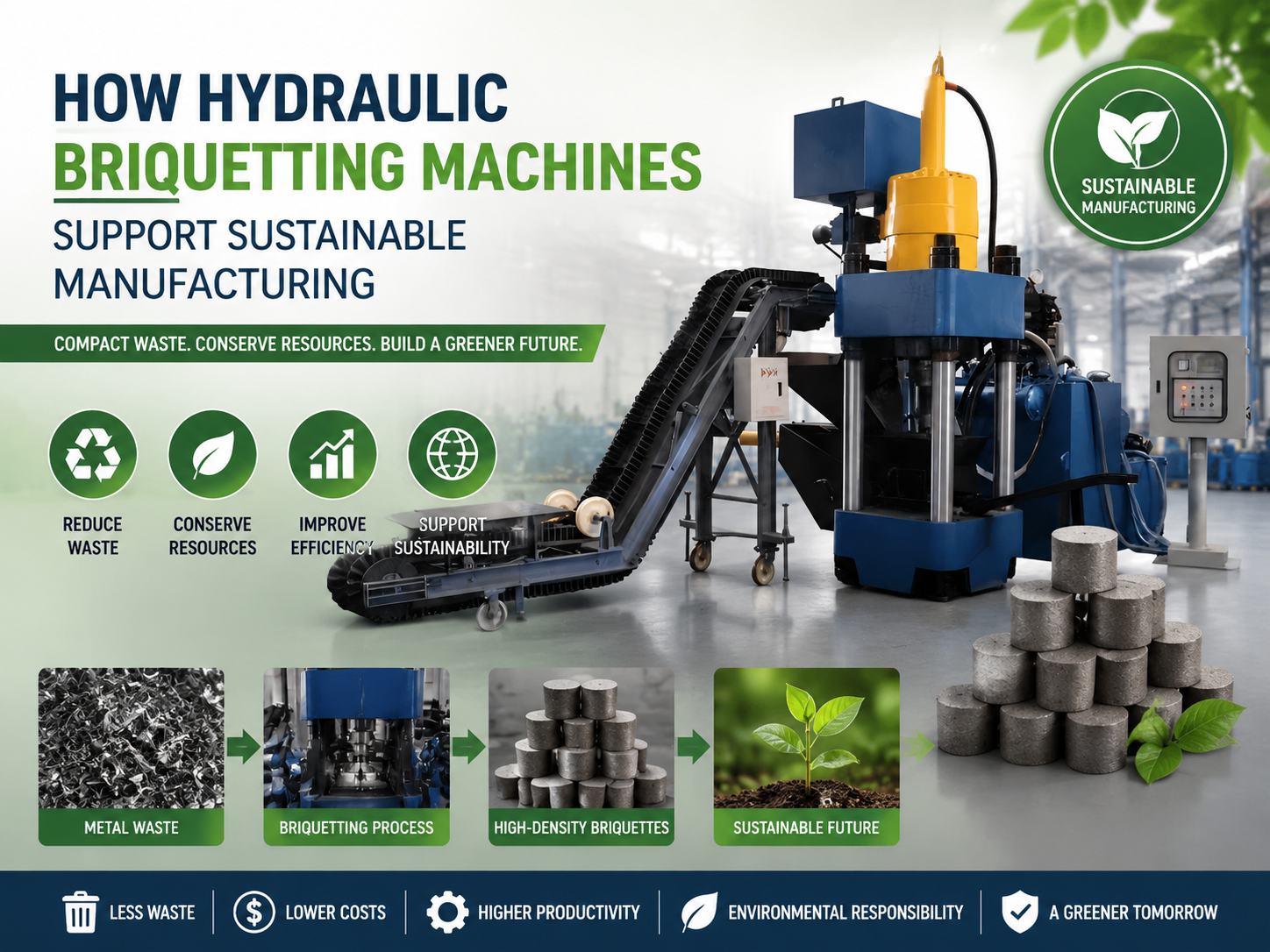 how hydraulic briquetting machines support sustainable manufacturing 1