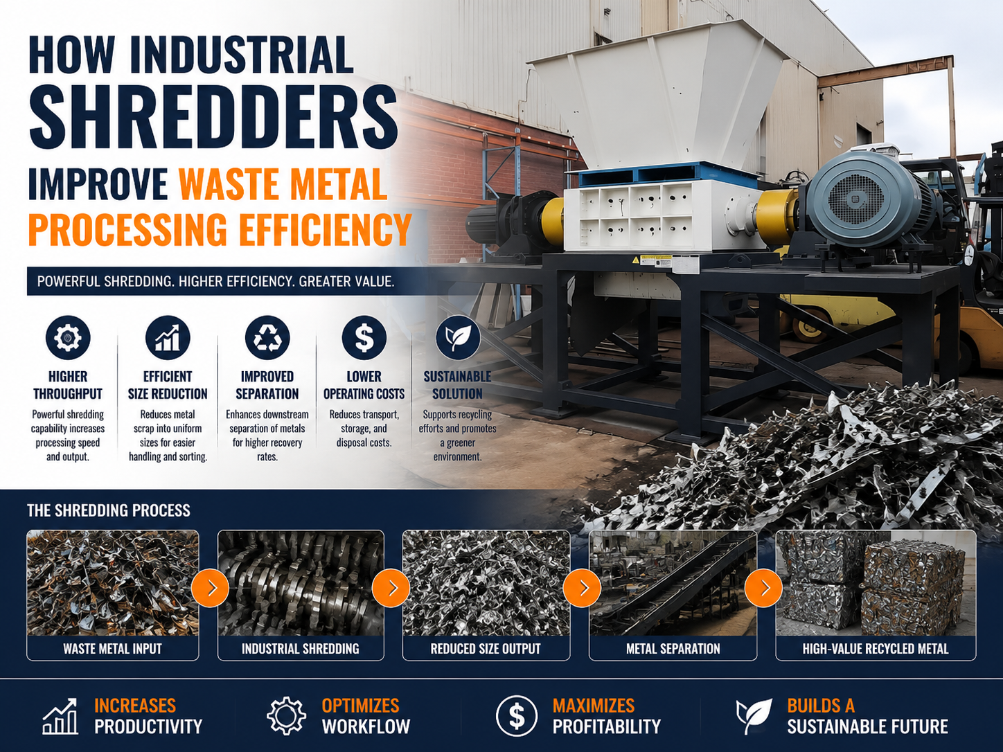 how industrial shredders improve waste metal processing efficiency 1