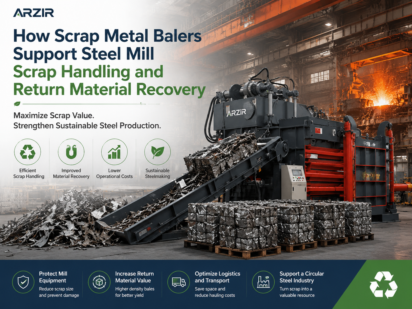 how scrap metal balers support steel mill scrap handling and return material recovery