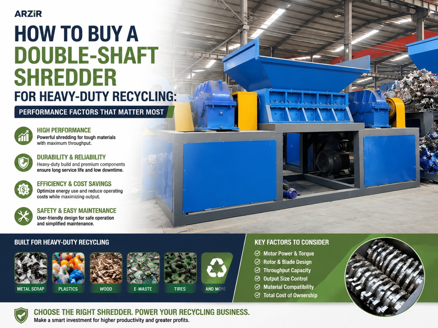 how to buy a double shaft shredder for heavy duty recycling performance factors that matte