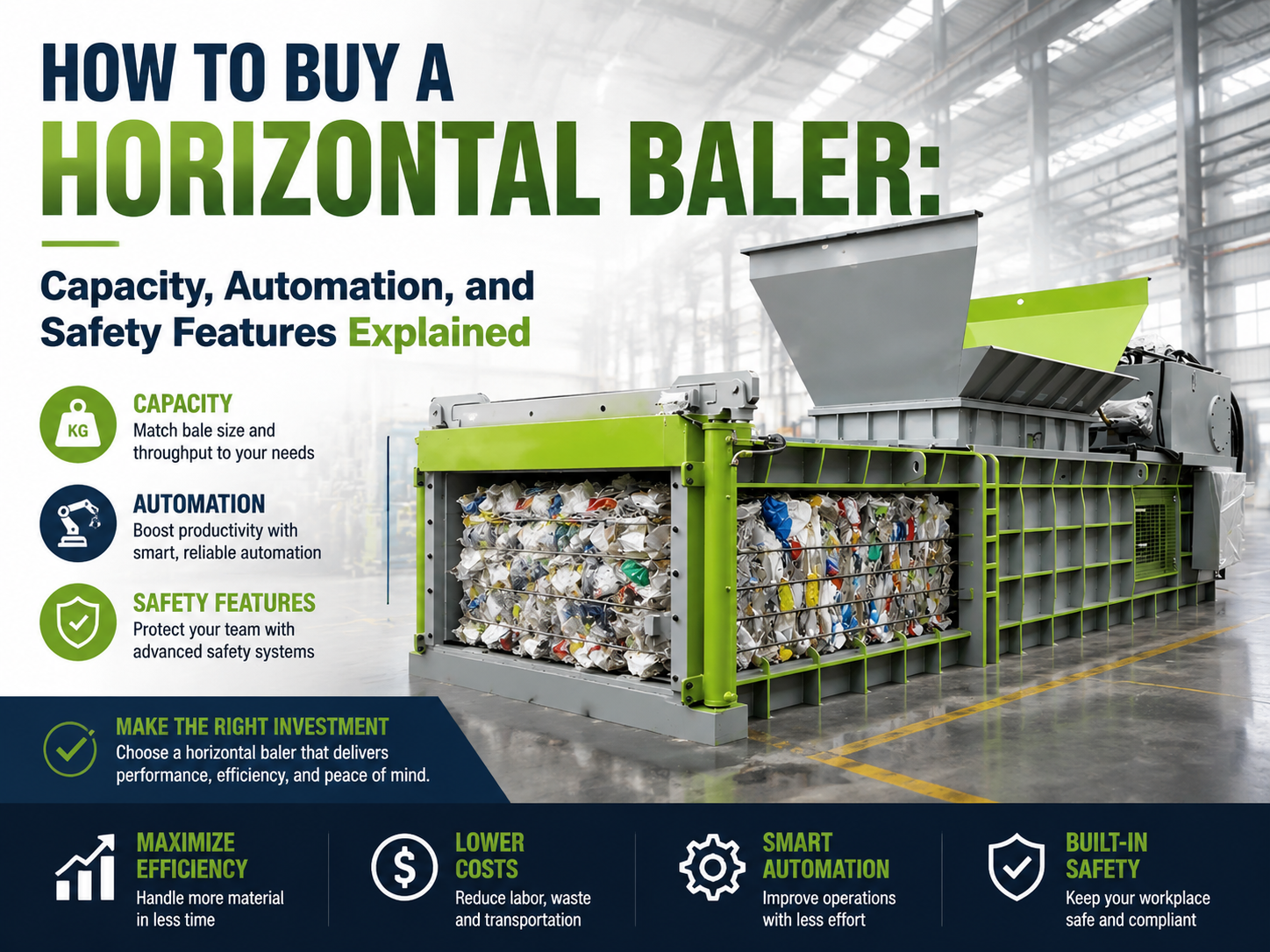 how to buy a horizontal baler capacity automation and safety features